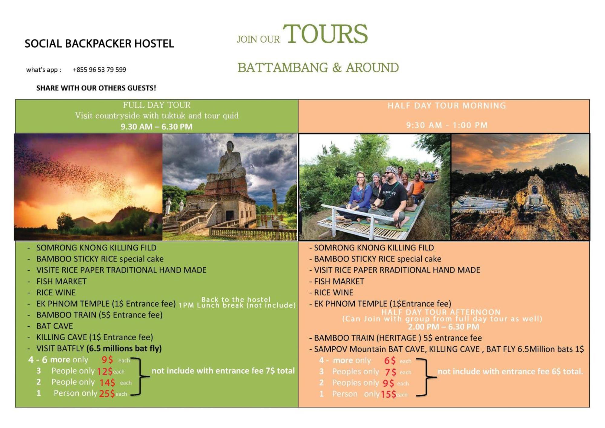 Social Backpacker Hostel & Rooftop Bar Battambang Buitenkant foto